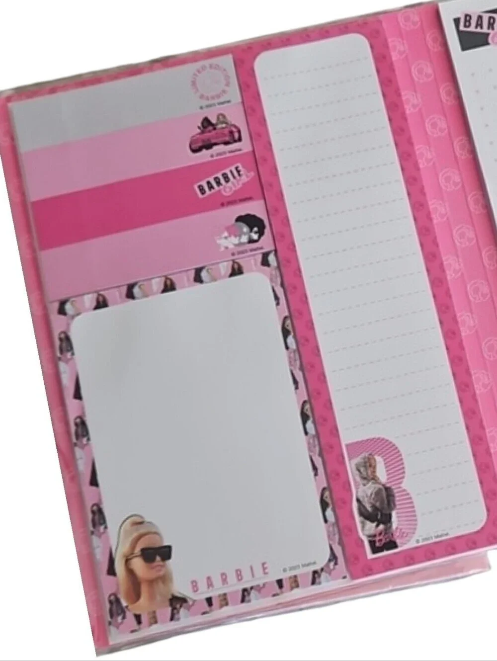 NEW Barbie Pink 'Future is Bright' Sticky Notes Memo Pads & Zip Pouch